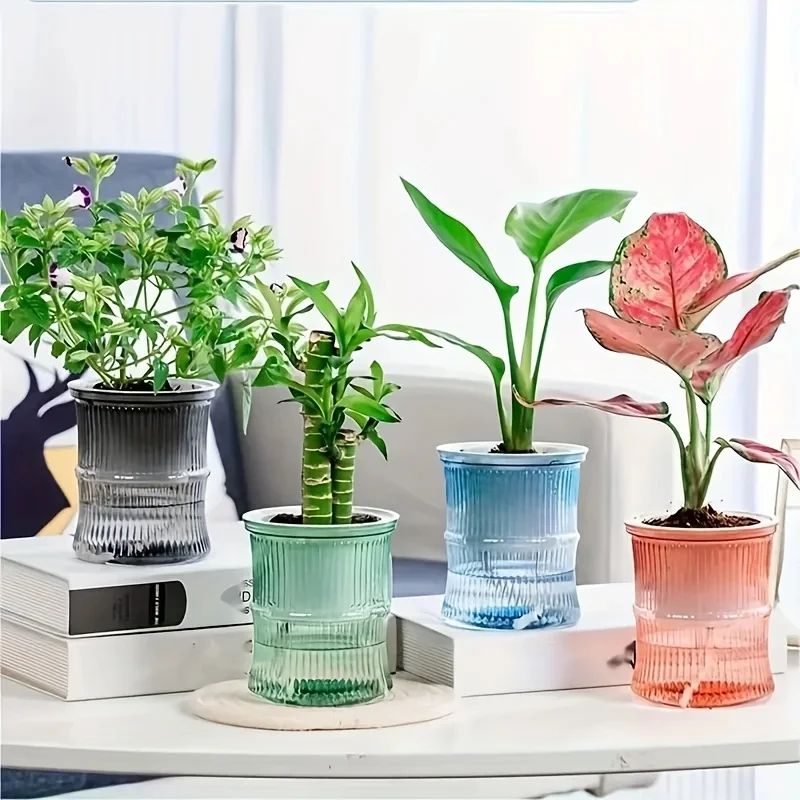 Aloe Vera Pot - Прозрачный двухслойный самополивающийся горшок для растений,